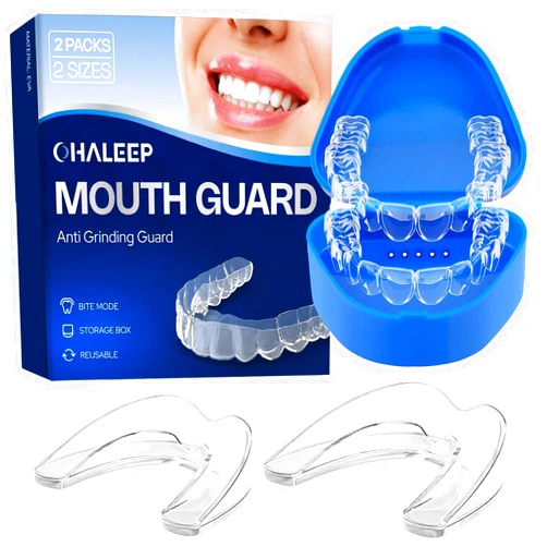 OHALEEP Anti Grinding Mouth Guard for Clenching Teeth at Night, Teeth Grinding Mouthguards for Sleeping, Mouth Guard for Grinding Teeth at Night, Night Guards for Teeth Grinding for Adults