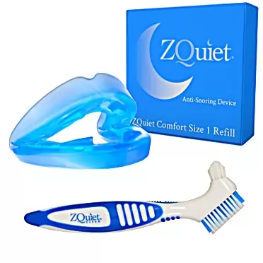 ZQUIET Anti-Snoring Mouthpiece Solution, Comfort Size #1 + Clean Oral Appliance Brush