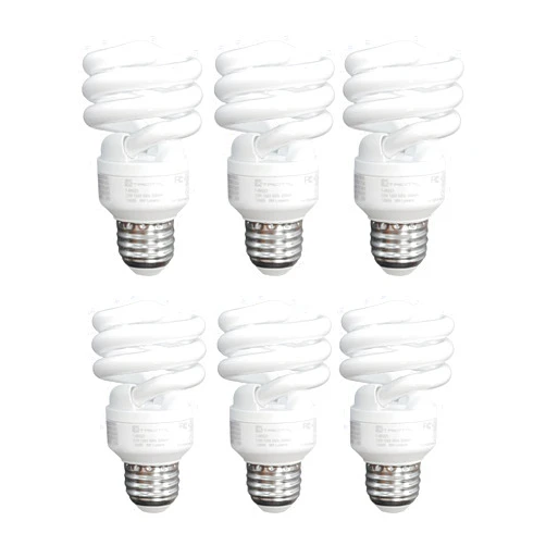 Xtricity Compact Fluorescent Light Bulbs T2 Spiral, E26 Base, 13W (60W Equivalent), 2700k Soft White, 900 Lumens, CFL, 120V - UL Listed, (6 Pack)