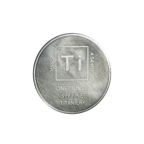 Unique Metals 1 Troy Oz Titanium Round - .999 Pure Chemistry Element Design by Unique Metals
