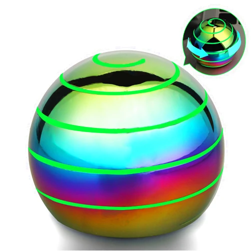Dilabnba Kinetic Fidget Spinner Lumious Desk Toy for Kids Adults, Cool Optical Illusion Gadget Metal Stress Relief Gyro Ball, Easter Egg Stuffer Birthday Party Gift for Age 3-12 5-16 (Rainbow-Green Light)
