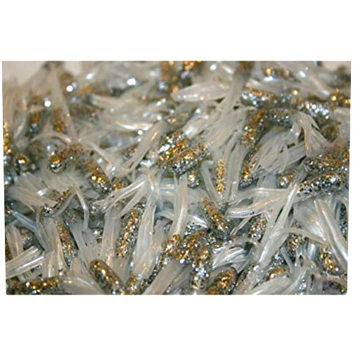 JOELLE STORE 40 pack 1.5inch Scale Silver/Pearl White Crappie Fishing Tube Jig Skirts Bluegill JOELLE STORE