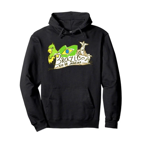 Rio De Janeiro Gifts - click to show more designs! Rio De Janeiro Brazil Flag Christ the Redeemer Pullover Hoodie