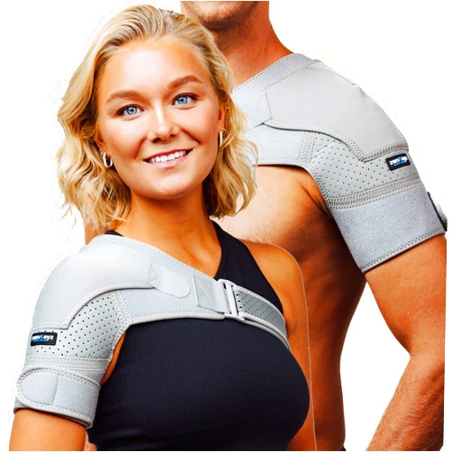 ZENKEYZ Shoulder Brace for Men & Women, Shoulder Immobilizer for Torn Rotator Cuff, Tendonitis, Dislocation, Pain, Neoprene Shoulder Compression Sleeve Wrap (Gray, Small/Medium)