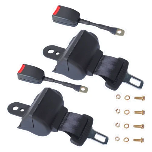 Podoy Upgraded Golf Cart Seat Belts Kit Universal Retractable for Golf Carts Compatible with E-ZGO TXT & RXV Club Car DS 42