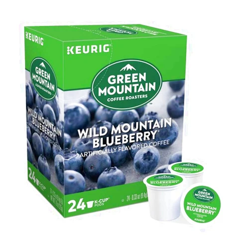 Green Mountain Coffee Roasters Green Mountain Coffee Pods K-Cups For Keurig Machines Flavored K Cup (All Count Fresh Capsules) Light/Medium/Dark Roast Long Expiry ALL FLAVORS (24 K-Cups Wild Mountain Blueberry)
