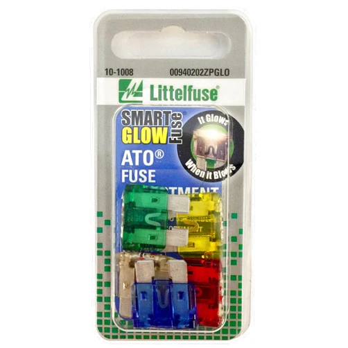 Littelfuse 00940202ZPGLO Big ATO Blade Smart Glow Blade Style Assorted Fuse - 5 Piece