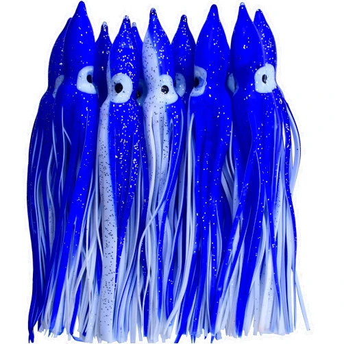 Luengo 30pcs Octopus Squid Skirt Soft Fishing Lures Bait 7in/ 18cm Fishing Skirt Lure Soft Plastic Trolling Squid Saltwater Freshwater Soft Lure