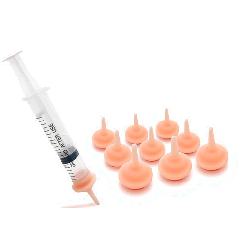 PUPPY KNOW 10 Packs of Original Pet Feeding Nipple for Kitten and Puppy Silicone Feeding Pacifier for Pets and Wildlife - Includes One 1-10ml Syringe