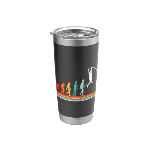 Pole Vault Player Apparel Pole Jumper Pole Vault Vintage Human Evolution Pole Vaulting Stainless Steel Insulated Tumbler