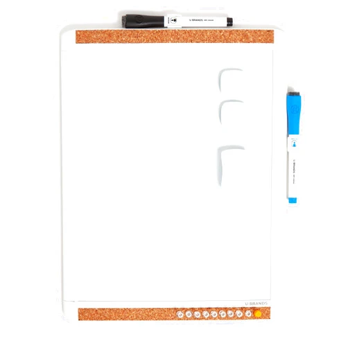 U Brands PINIT Magnetic Dry Erase Board, 11 x 14 Inches, White Plastic Frame Includes Markers, Magnets, Mini Eraser, Push Pins