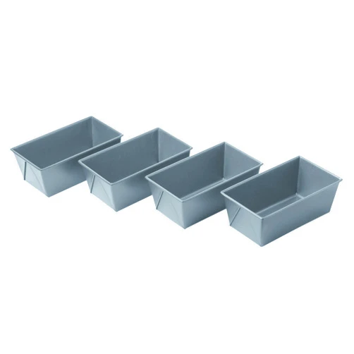 Chicago Metallic Commercial II Non-Stick Mini Loaf Pans, 5-3/4 by 3-1/4 by 2-1/4-Inch, Gray , 4 Count (Pack of 1)