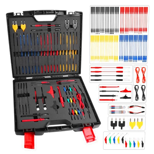 KAISAL Multimeter Test Leads Kit 104PCS Multimeter Leads Kit Multi Function Electrical Back Probe Kit Efficient Automotive Circuit Test Leads Kit Relay Wire Terminal Test Diagnostic Tool with Alligator Clips