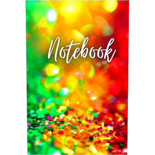 Rollason Press Notebook: Beautiful rainbow glitter journal with 120 lined pages, perfect for taking notes or composition at work, school and college
