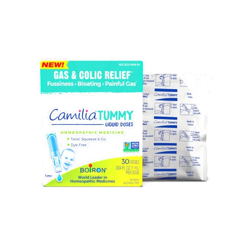 Boiron Camilia Tummy for Colic, Painful Gas, Bloating, & Fussiness- Sterile and Non-Drowsy Liquid Doses - 30 Count