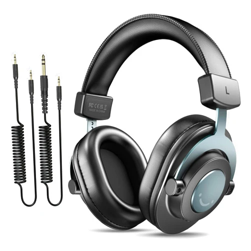FIFINE Studio Monitor Headphones for Recording-Over Ear Wired Headphones for Podcast Monitoring, Streaming Comfortable Equipment with Detachable Cables 3.5mm or 6.35mm Jack, Black, on PC/Mixer-H8