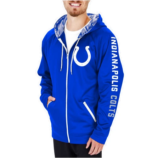 Zubaz Men's NFL Team Color Full Zip Hoodie with Camo Lines Details, Football Hooded Sweatshirt