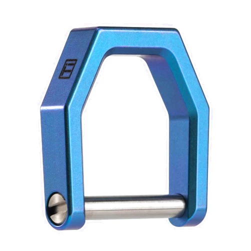 MecArmy CH2 Titanium D Ring Keychain for Thick Car Key Remotes, Precision Locking EDC Shackle, Heavy-Duty Key Carabiner Alternative, CNC Machined (Blue, Large)