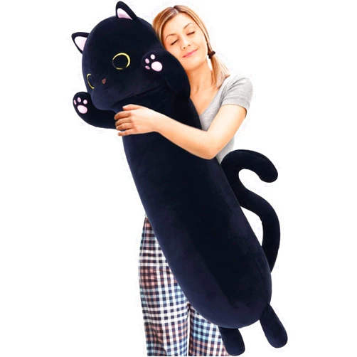 MaoGoLan Long Cat Pillow for Kids, 44'' Big Cat Stuffed Animal for Adults, Long Cat Body Pillow for Girl,Large Kitten Plush Throw Pillow Doll Big Plush Toys