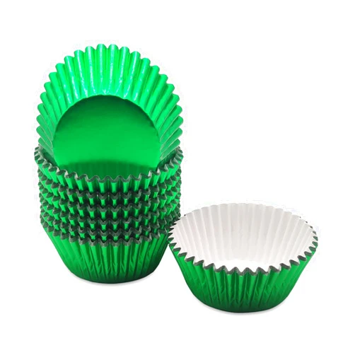 Bakehope Green Cupcake Liners 160-count, Standard Wrappers Muffin Foil Baking Cups for Bakery & Home Use