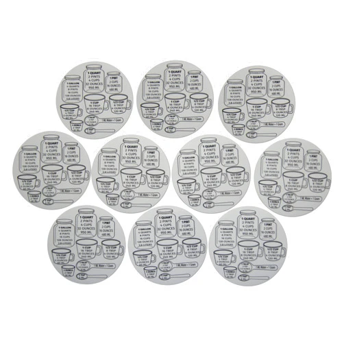 Novel Merk Measurement & Conversion Chart Refrigerator Magnets for Kitchen, Bridal Shower Gifts, Decor, Mother’s Day Party Favors, & Prizes (10)