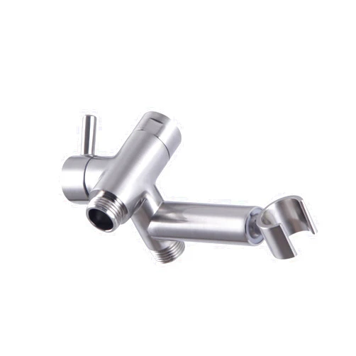 GOSSOOM Solid Metal Shower Arm Diverter with Handshower Mount for Hand Held Showerhead 3-Way Bathroom Universal Shower System Replacement Part (Brushed Nickel)