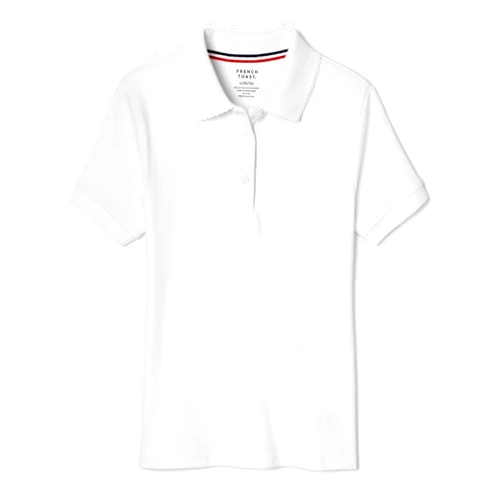 French Toast Girls' Short Sleeve Picot Collar Polo School Uniform Shirt (Standard and Plus)