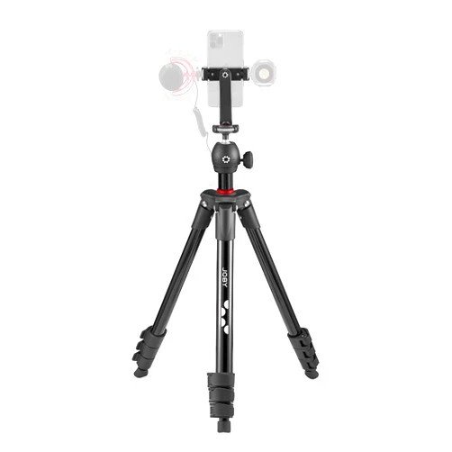 JOBY Compact Light Kit, Smartphone/Camera Tripod with Ball Head, Universal Smartphone Holder, Carrying Bag, for CSC, DSLR, Mirrorless Camera, Smartphone, Colour: Black, 1.5 Kg Capacity