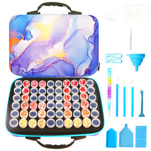 Tavolozza Fine Arts TAVOLOZZA Diamond Painting Storage Containers 60 Slots Diamond Painting Accessories and Tools Diamond Art Storage Bead Storage Containers Diamond Painting Case and Storage Box