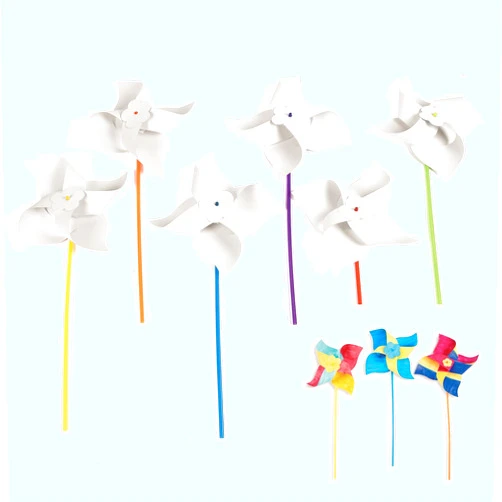 Fun Express DIY Jumbo Pinwheels - Bulk Set of 24 White pinwheels - Color Your Own Crafts - Great for Summer, Fourth of July and Classroom Art Activities
