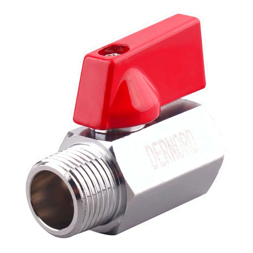 DERNORD Brass Mini Ball Valve NPT Thread, Shut-Off Valve Female&Male (3/8
