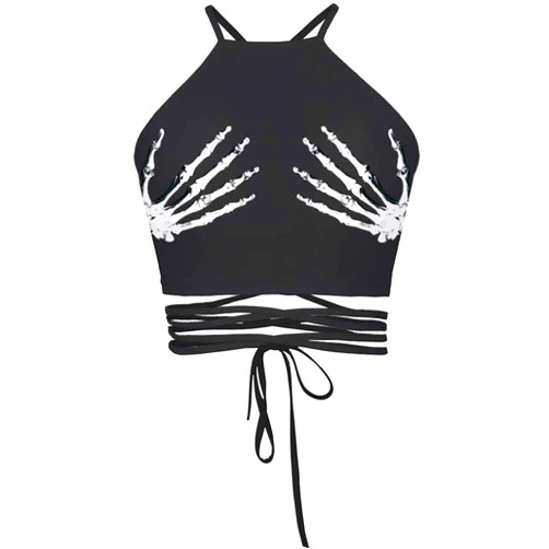 Sister Amy® Women's Halter Cross Back Boho Bandage Tank Camis Crop Top Vest