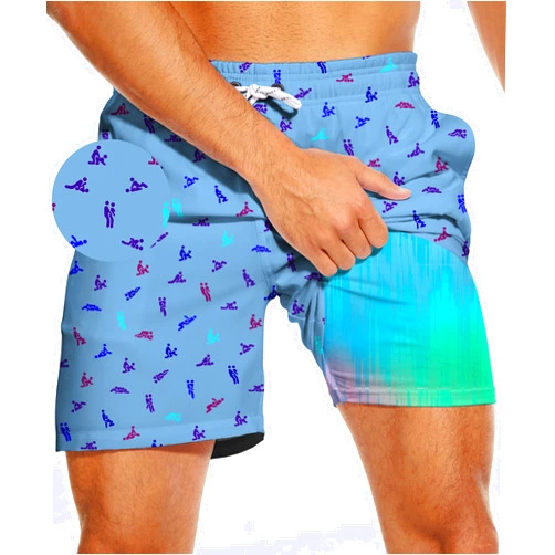 Tasneem Mens Swim Trunks with Compression Liner Swim Shorts 5 Inch Inseam Quick Dry Mens Bathing Suit