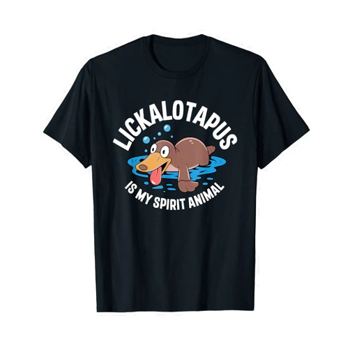 Trendy Funny Inappropriate Graphic Novelty Apparel Lickalottapus Funny Animal T-Shirt