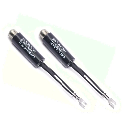 DEVMO 2PCS UHF VHF FM 75-300 Ohm TV Antenna Matching Transformer Coaxial Cable Adapter