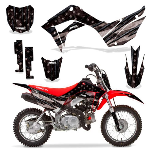 AMR Racing MX Dirt Bike Graphics kit Sticker Decal Compatible with Honda CRF110F 2019-2020 - Subdued Flag V2
