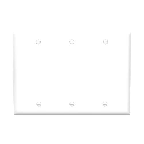 ENERLITES Blank Device Wall Plate, Blank Outlet Cover, Gloss Finish, Standard Size 3-Gang 4.5