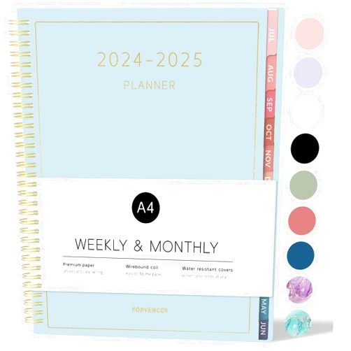 Forvencer Academic Planner 2024-2025, Weekly & Monthly Planner (July 2024 - June 2025), 8.5