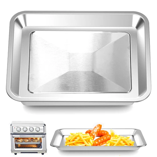 Oecue Air Fryer Tray Replacement for Cuisinart TOA-26 TOA-28 Toaster Air Fryer Convection Oven, 10.7 * 9.8'' Non-stick Mesh Air Fryer Stainless Steel Basket Wire Rack Accessories Parts, Dishwasher Safe