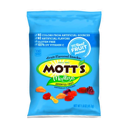 Mott's Assorted Fruit Snacks, 1.6 Oz, 144 Count
