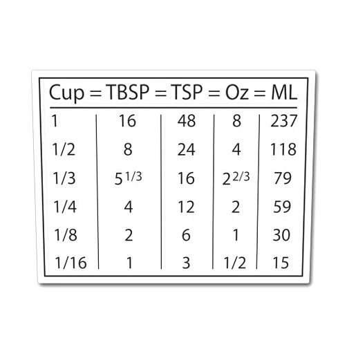 Brothers Bench Kitchen Conversion Chart Magnet for Cooking & Baking, 4x3 cup tbsp tsp oz ml Kitchen Measurement Conversion Chart Fridge Magnet, Imperial & Metric to Standard, Kitchen Gadgets & Accessories 1 pack