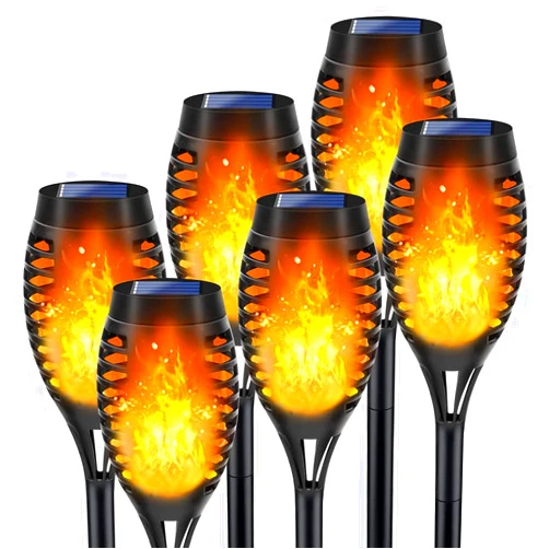 LNRYY Outdoor Solar Lights, 6Pack Solar Torch Light with Flickering Flame, Solar Garden Lights Waterproof for Outdoor Decorations, Flame Torches for Outside, Outdoor Lighting for Pathway Yard Decor