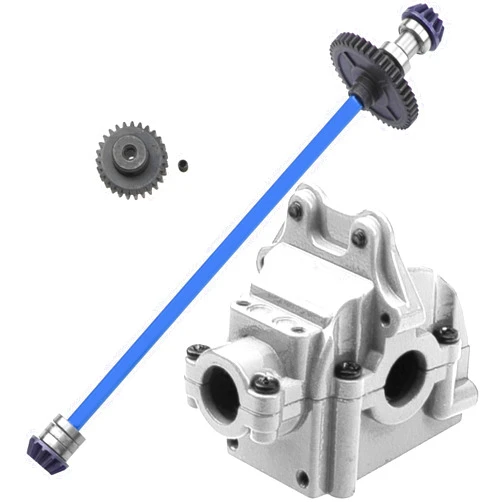 Vgoohobby Metal Center Drive Shaft RC Car Central Transmission Shaft w/ 27T Motor Gear Upgrade Part & Aluminum Alloy 144001 Differential Gearbox Housing Cover Gear Box Shell