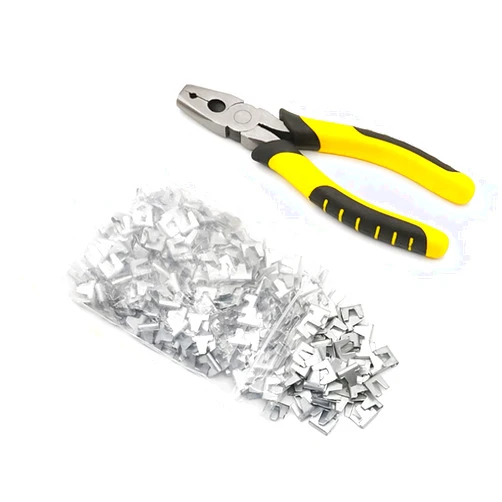 MINYULUA Wire Cage Buckle Clips Pliers with 300pcs Wire Cage Building Clips Snap Plier Tools for Chicken Pigeon Rabbit Pet Dog Bird Cat Quail Cage