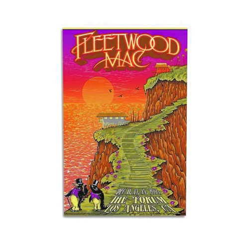 SHOKHI Fleetwood Mac Band Poster Retro Poster Rock Band Poster Poster Decorative Painting Canvas Wall Posters and Art Picture Print Modern Family Bedroom Decor Posters 12x18inch(30x45cm)