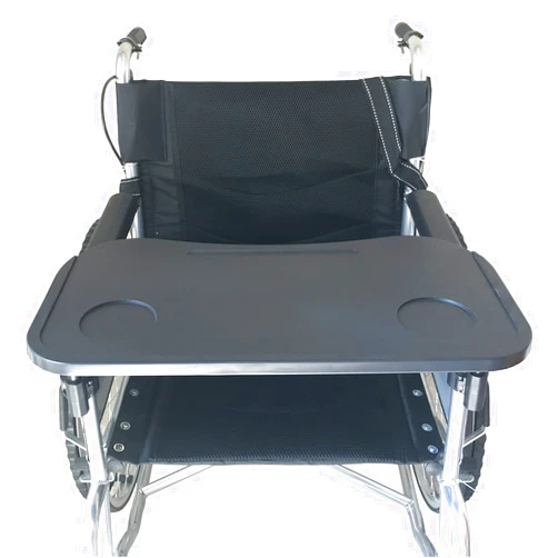 QingTD Story Wheelchair Tray, Detachable Wheelchair Table Removable Adult,Mobility Accessory Attachment Cup Holder Durable, Wheelchair Accessories,Fits Wheelchair Arms of 16