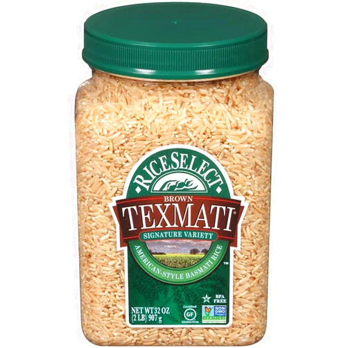 RiceSelect Texmati Brown Rice, Long Grain, Whole Grain, Gluten-Free, Non-GMO, 32 oz (Pack of 4 Jars)