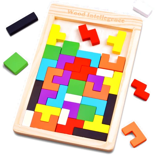 FFTROC Wooden Puzzles for Kids Ages 4-8 8-10 Thick Colorful 3D Russian Blocks and Brain Teaser Tangram Jigsaw STEM Intelligence Toys Educational Gift for Toddlers 3 4 5 6 7 Years Old Boys Girls