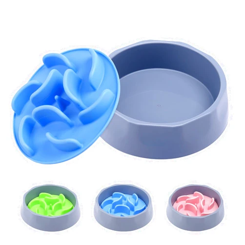 Stankeloko Slow Feeder Dog Bowls Insert, Anti-Choking Puzzle Dog Food Bowls,2-in-1 Puppy Slow Feeder Bowl for Fast Eater, Dog Dishes to Slow Down Eating(Blue)