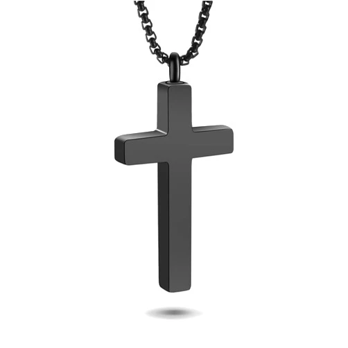 Dletay Cremation Necklace for Ashes Stainless Steel Cross Pendant Urn Necklace Memorial Keepsake Jewelry for Men Women